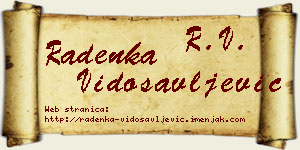 Radenka Vidosavljević vizit kartica